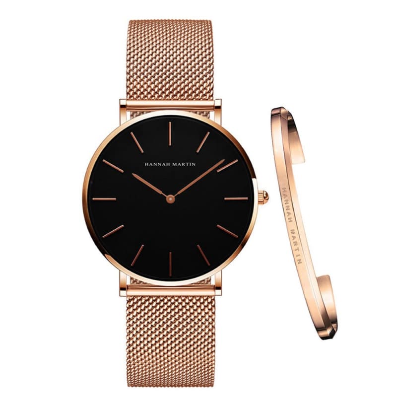 Relógio Feminino Aço inoxidável + Pulseira Grátis