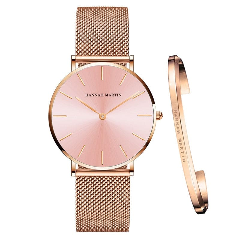 Relógio Feminino Aço inoxidável + Pulseira Grátis