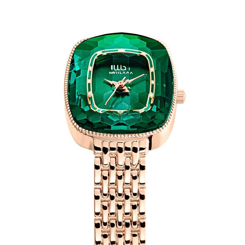 Relógio Feminino Diamante Verde Esmeralda