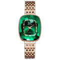 Relógio Feminino Diamante Verde Esmeralda